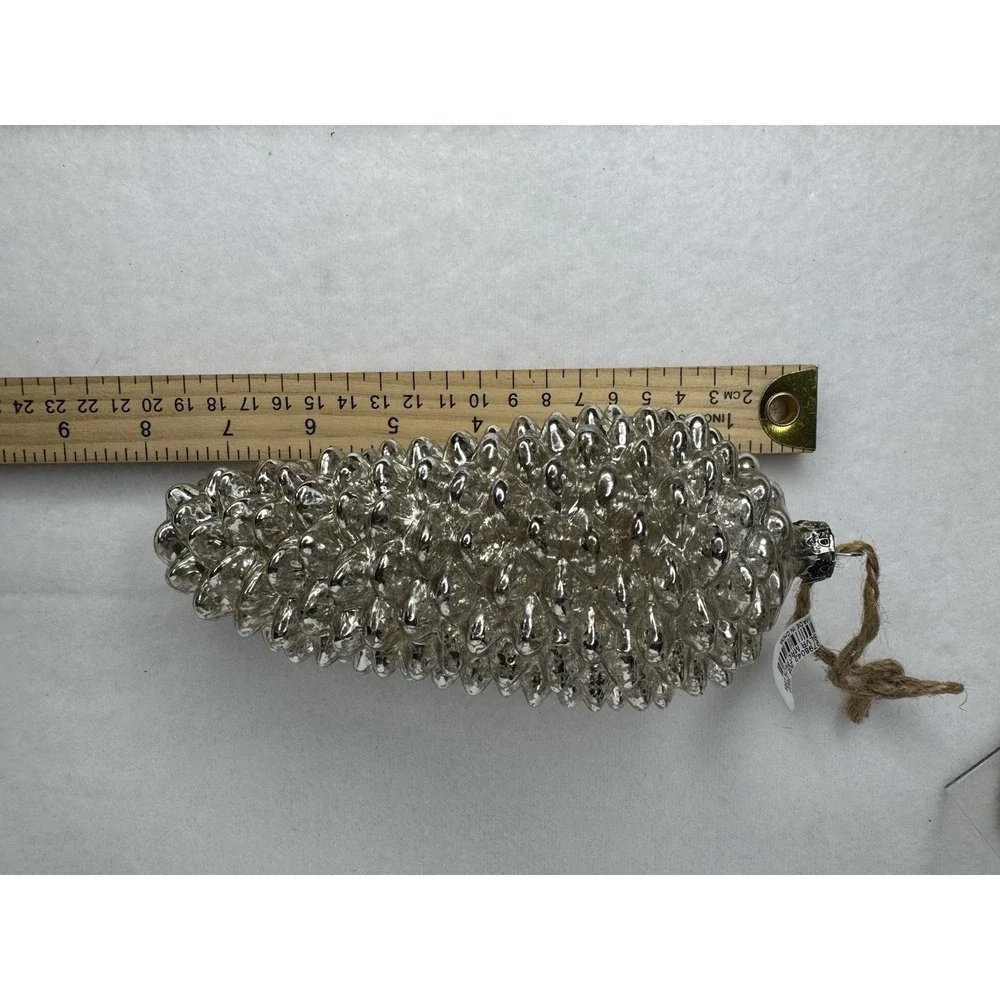 Pottery Barn Mercury Glass Pinecone Christmas Ornament 7